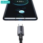 USAMS Cable USB to USB-C 3A 0.25mFast Charging steel/tarnish SJ680USB01 (US-SJ680) - imagine 2