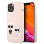 Karl Lagerfeld KLHCP13MSSKCI iPhone 13 / 14 / 15 6,1" hardcase light pink Silicone Karl & Choupett