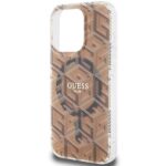 Guess GUHMP15LHGCUSTGW iPhone 15 Pro 6.1" brown hardcase IML GCube MagSafe - imagine 6