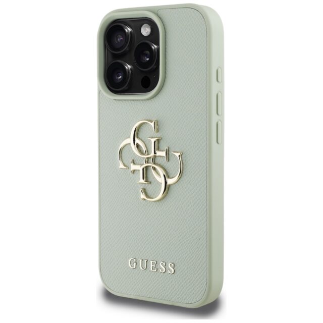 Case Guess Grained Big 4G Logo Small Classic Logo for iPhone 16 Pro green - imagine 2