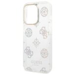 Guess GUHCP14LHTPPTH iPhone 14 Pro 6,1" transparent hard case Peony Glitter - imagine 6