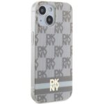 DKNY DKHMP14SHCPTSE iPhone 14 / 15 / 13 6.1 inch beige hardcase IML Checkered Mono Pattern & Printed - imagine 4