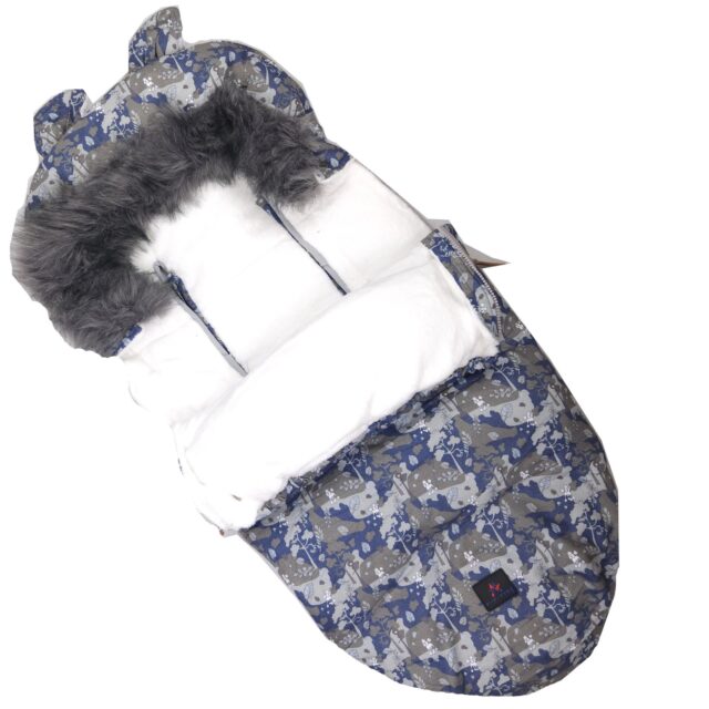 Infant Sleeping Bag for Stroller, Car Seat, and Sled Extralink with Ears, Faux Fur Insulated 100cm Camo - imagine 4