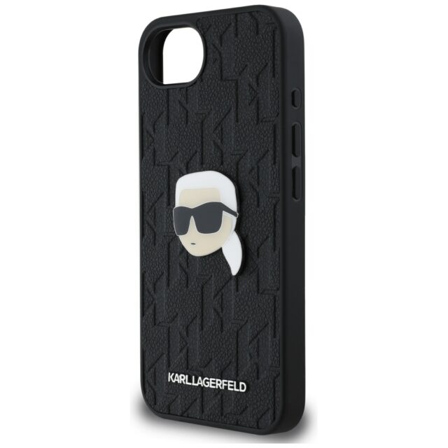 Case Karl Lagerfeld Monogram Karl Head Pin for iPhone 16e black - imagine 6