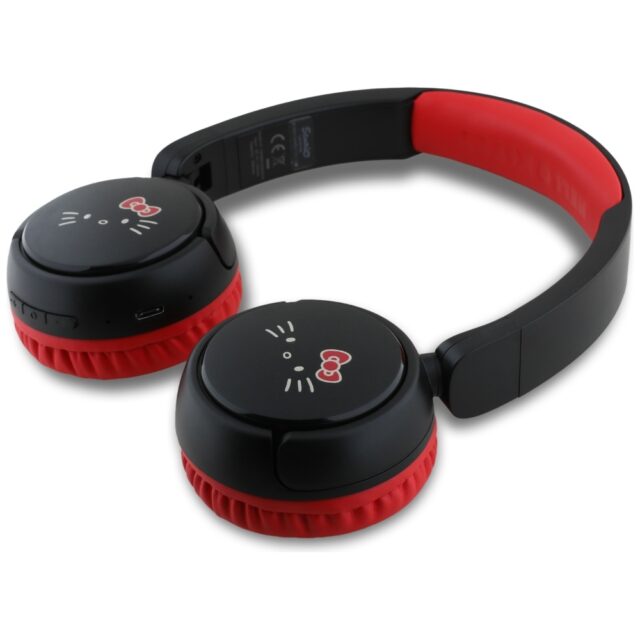 Hello Kitty Face Logo Bluetooth Headphones Red - imagine 4
