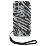 Karl Lagerfeld KLHCP16SHZBPKCCK iPhone 16 6.1" black hardcase IML Zebra Pattern & Cord - imagine 2