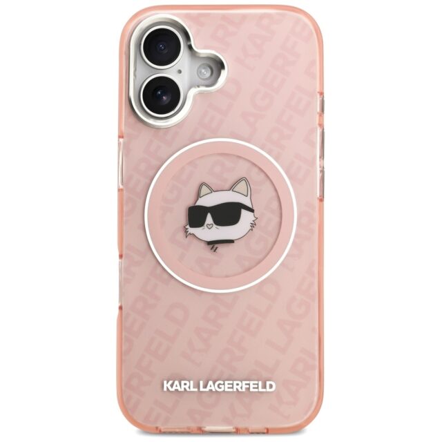 Case Karl Lagerfeld IML Choupette Head   Logo MagSafe for iPhone 17 pink - imagine 3