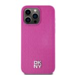 DKNY DKHMP15XPSHRPSP iPhone 15 Pro Max 6.7 inch pink hardcase Leather Monogram Pattern Metal Logo Ma - imagine 3