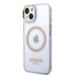 Guess GUHMP14SHTCMU iPhone 14 / 15 / 136.1"purple hard case Gold Outline Translucent MagS - imagine 2