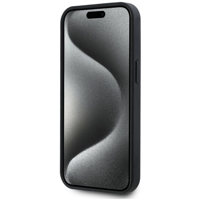 Karl Lagerfeld KLHMP15SPKHPORPK iPhone 15 / 14 / 13 6.1" hardcase black Leather Monogram Metal - imagine 5