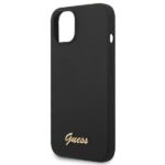 Guess GUHCP14MSLSMK iPhone 14 Plus / 15 Plus 6.7" black hard case Silicone Vintage Gold Logo - imagine 6