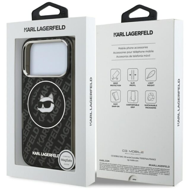 Case Karl Lagerfeld IML Choupette Head   Logo MagSafe for iPhone 17 Pro black - imagine 8