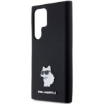 Karl Lagerfeld KLHCS24LSMHCNPK S24 Ultra S928 black hardcase Silicone Choupette Metal Pin - imagine 6