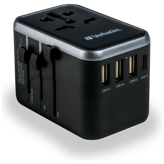 Verbatim Travel Adapter EU/UK/US 3xUSB-A/2xUSB-C PD 61W UTA-04 black 49546 - imagine 4