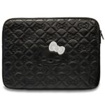 Hello Kitty Sleeve HKCSZPEKHBPK 14" black Zip PU Quilted Bows