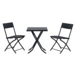 Small Black Forest Garden Furniture Set, Two Chairs + Black Table - imagine 2