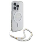 Guess GUHMP16LHGCRELST iPhone 16 Pro 6.3" transparent hardcase IML Glitter With Pearl S - imagine 3