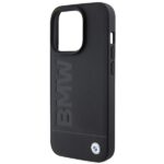 Case BMW BMHMP15XSLLBK iPhone 15 Pro Max 6.7" black MagSafe Leather Hot Stamp - imagine 6