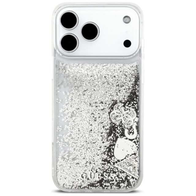 Guess Liq. Glitter Charms Case for iPhone 17 Pro Silver - imagine 3