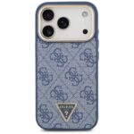 Case Guess 4G Triangle Logo MagSafe for iPhone 17 Pro blue gold - imagine 3