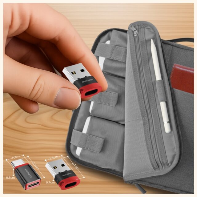 Adapter 4smarts Data Blocker USB-C to USB-A/USB-C black 2pcs - imagine 3