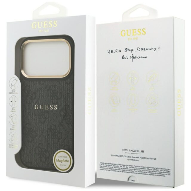 Case Guess 4G PU Classic Logo MagSafe for iPhone 17 Pro black - imagine 8