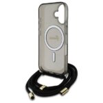 Guess GUHMP16SHCTSGNSK iPhone 16 6.1" black hardcase Crossbody Cord Script MagSafe - imagine 6