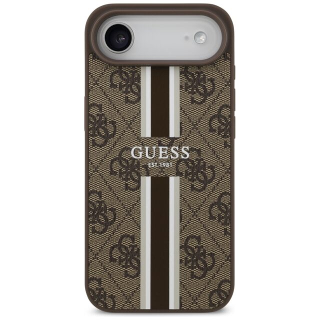 Case Guess 4G Printed Stripes MagSafe for iPhone Air brown - imagine 3