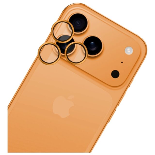 Camera lens protection 3MK HARDY Lens Protection Pro for Apple iPhone 17 Pro / 17 Pro Max orange - imagine 5