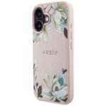 Case Guess Grained Printed Flower Pattern MagSafe for iPhone 16 pink - imagine 2