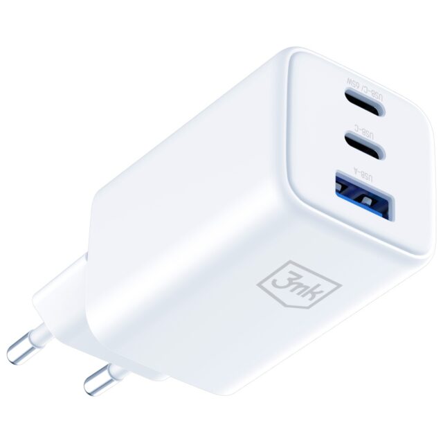 Wall charger 3MK Hyper GaN Charger 65W 1xUSB-A 2xUSB-C PD QC4+ white - imagine 5