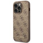 Guess GUHCP14XG4GFBR iPhone 14 Pro Max 6,7" brown hard case 4G Metal Gold Logo - imagine 2