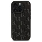 Karl Lagerfeld KLHMP16LPKHPORPK iPhone 16 Pro 6.3" hardcase black Leather Monogram Metal Logo - imagine 3