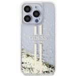 Guess GUHCP15XLFCSEGT iPhone 15 Pro Max 6.7" transparent hardcase Liquid Glitter Gold Stripes - imagine 3