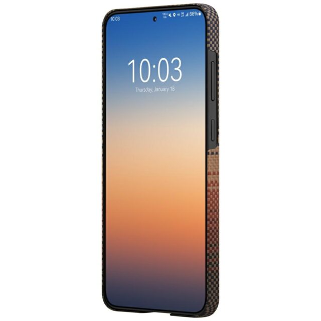 Case PITAKA Moonrise Tactile Woven MagSafe for Samsung Galaxy S25 sunset - imagine 7