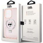 Karl Lagerfeld KLHMP15XHMRSCHP iPhone 15 Pro Max 6.7" pink hardcase Ring Stand Choupette Head - imagine 8