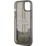 Guess GUHCP15MLFCSEGK iPhone 15 Plus /14 Plus 6.7" black hardcase Liquid Glitter Gold Stripes - imagine 7