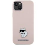 Karl Lagerfeld KLHCP15MSMHCNPP iPhone 15 Plus / 14 Plus 6.7" pink Silicone Choupette Metal Pin - imagine 3