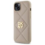 DKNY DKHCP15MPQDSLE iPhone 15 Plus 6.7" beige Quilted Stack Logo - imagine 2