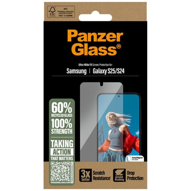 PanzerGlass Ultra-Wide Fit Tempered Glass for Samsung Galaxy S25 - imagine 4