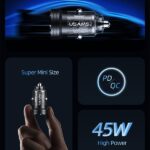 USAMS car charger C35 USB+USB-C 45W Fast Charge purple CC175CC02 (US-CC175) - imagine 3