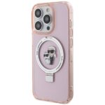 Karl Lagerfeld KLHMP15XHMRSKCP iPhone 15 Pro Max 6.7" pink hardcase Ring Stand Karl&Choupettte - imagine 2