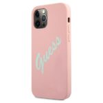 Guess GUHCP12MLSVSPG iPhone 12/12 Pro 6,1"  green pink hardcase Silicone Vintage - imagine 2