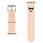 Karl Lagerfeld Pasek KLAWLSLCP Apple Watch 42/44/45mm pink strap Silicone Choupette Heads - imagine 2
