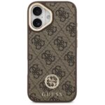 Guess 4G Strass Logo & Big Strap Metal Buttons MagSafe Case for iPhone 17 Brown - imagine 3