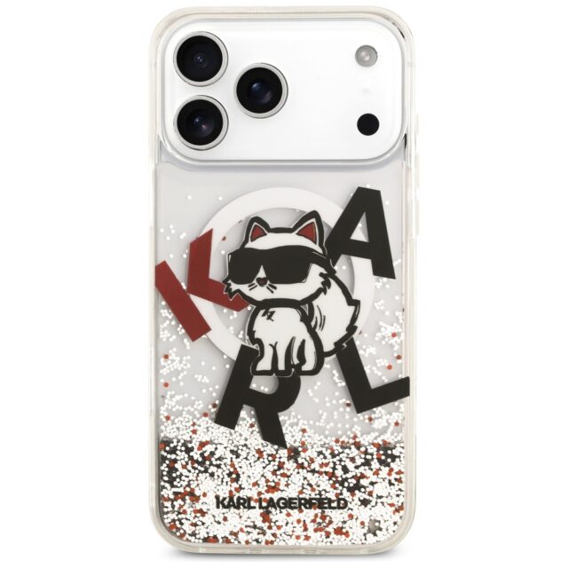 Karl Lagerfeld Liquid Glitter Choupette Logo MagSafe Case for iPhone 17 Pro Max Clear - imagine 3