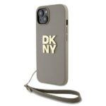 DKNY DKHCP15MPBSWSE iPhone 15 Plus 6.7" beige hardcase with Wrist Strap and Stock Logo