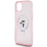 Karl Lagerfeld KLHMP15SHMRSKCP iPhone 15/ 14 / 13 6.1" pink hardcase Ring Stand Karl&Choupett - imagine 6