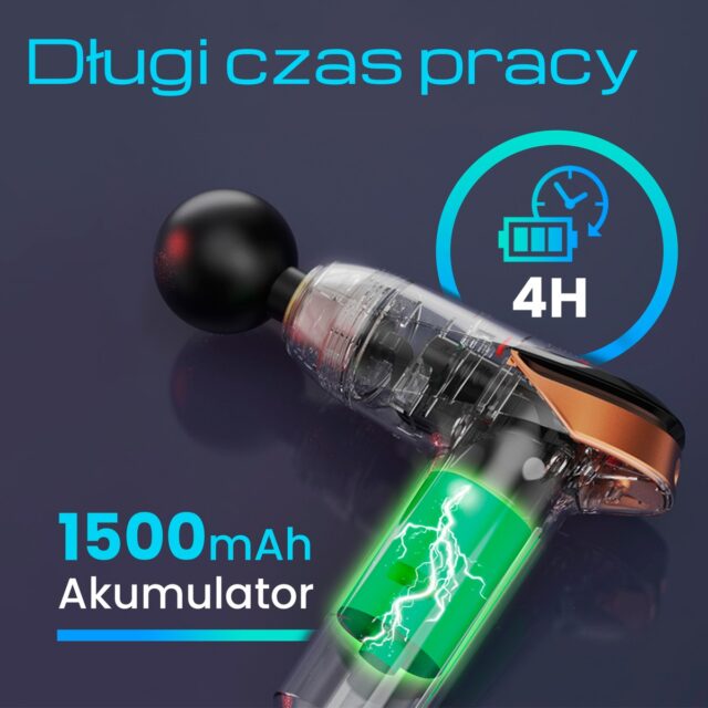 Extralink Massage Gun Lite | Massage Gun | 3200 RPM, 6 interchangeable tips - imagine 4