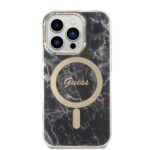 Guess Set GUBPP14XHMEACSK Case+ Charger iPhone 14 Pro Max 6,7" black hard case Marble MagSa - imagine 3